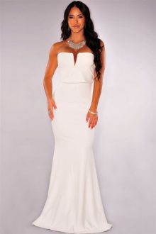 White Plunging Strapless
