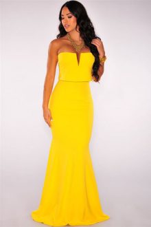 Yellow Plunging Strapless