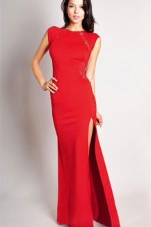 Red Maxi Dress with Lace
