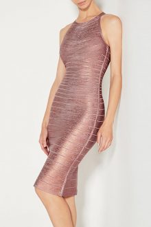 Mini Pink Foil Bandage Dress