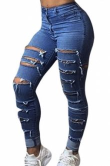 Extreme Shredded Rips High Waist Skinny Jeans