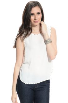 White Stud It Up Sleeveless Top