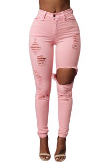 Pink Ripped Skinny Jeans