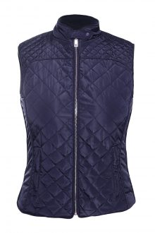 Blue Cotton Quilted Vest Coat