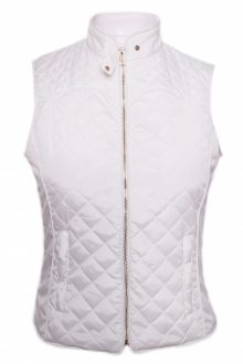 White Cotton Quilted Vest Coat