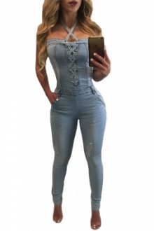 Light Blue Denim Jumpsuit